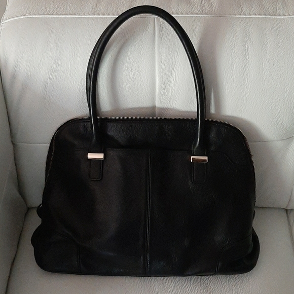Black leather bag